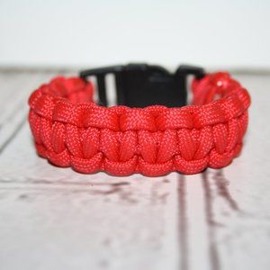 Red Paracord bracelet 6.75"